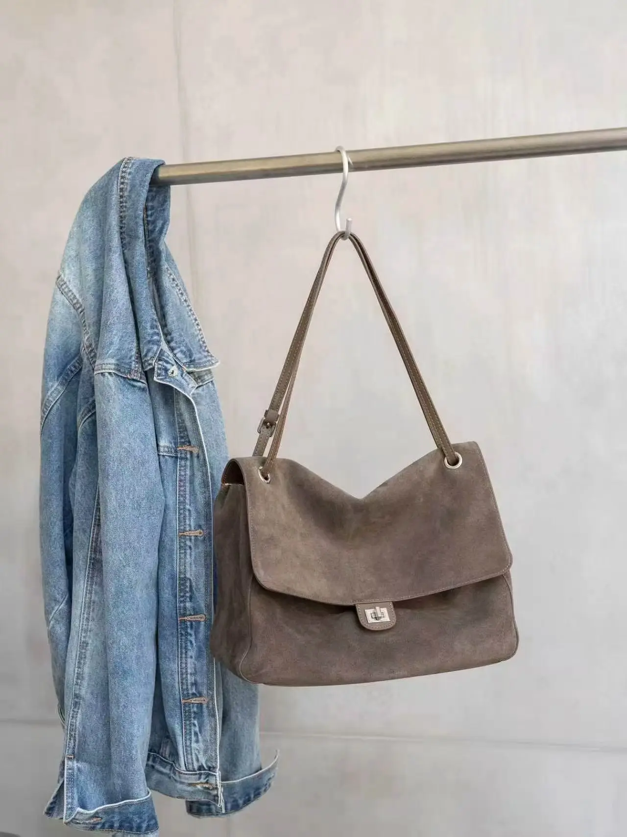 Leather Tote Bag Slouchy Lazy Style Hobo Underarm Bag Travel Large Bag Single Shoulder Slant Cross Bag Women Fashion Accessories