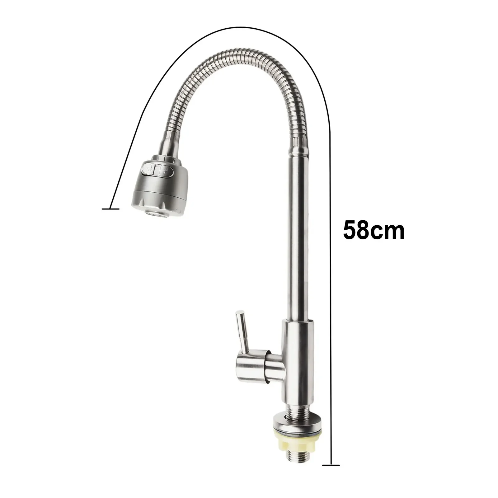 

304 Stainless Steel Kitchen Faucet Removable With Flexible Pull Down Extender Multifunctional Outlet Mode Cold Water Effect