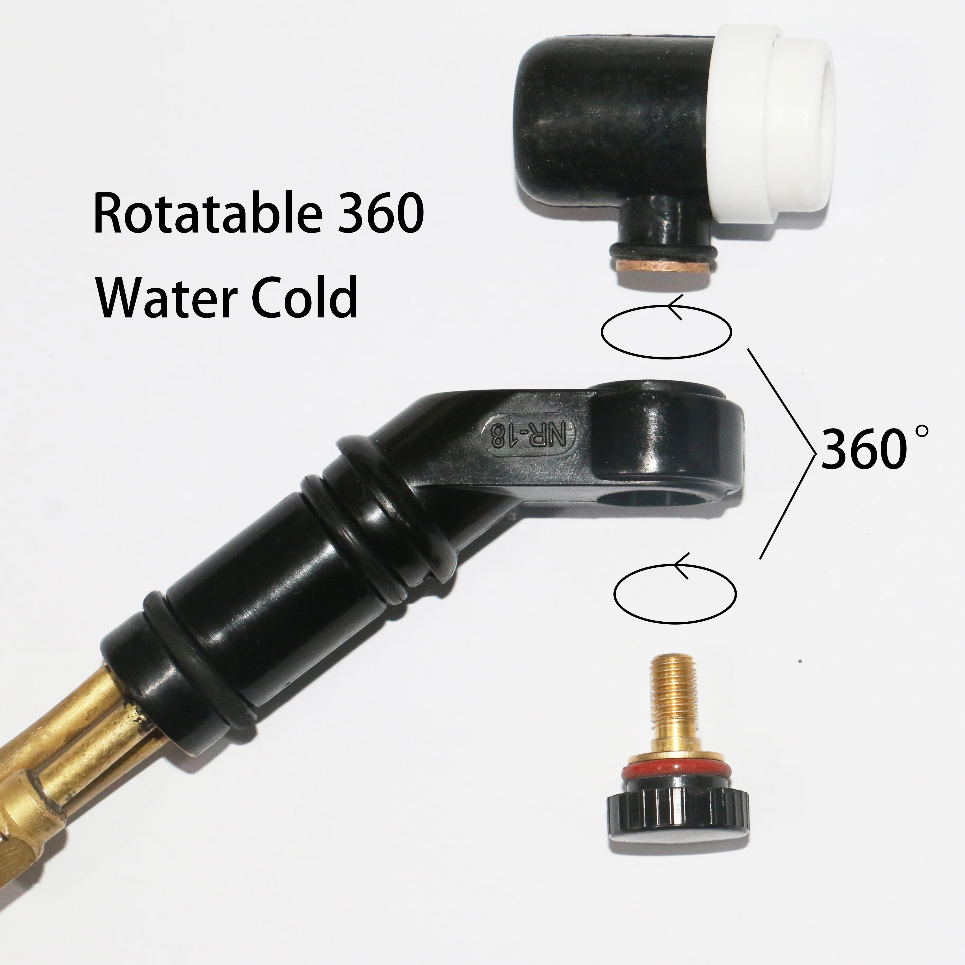 Water Cooling Tig Torch Head NR18 360° Swivel Rotate Spin NeckHead For WP18 Water Cooled Argon welding Gun