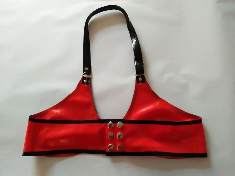 costume party New Latex Rubber Gummi Woman Cool Beauiful Charming Red Bikini Bra Size XS~XXL cosplay