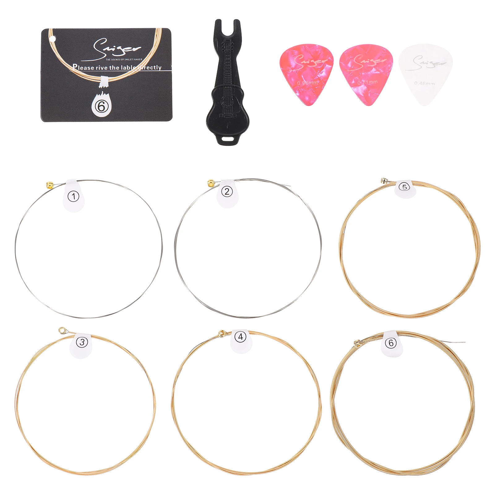 

Acoustic Guitar String Set Repair Tool Musical Instrument Folk Phosphor Bronze of Strings Accessories Kit