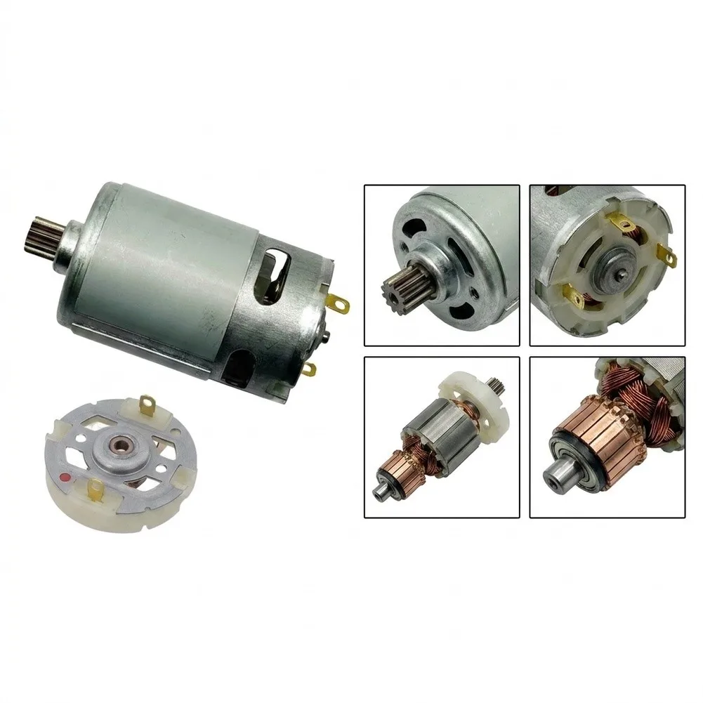 21V 10 Teeth DC Motor With Carbon Brush Holder Set For RS550 Electric Chain Saw Cordless Saw Power Tool Replacement Parts