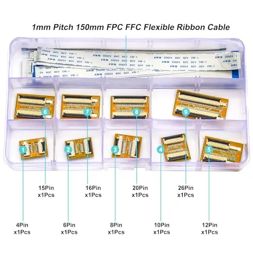 1mm Flexible Flat Cable & Extension Connector Aapter Kit, Pin to Pin 4/6/8/10/12/15/16/20/26Pin PCB Adapter(1mm-Board-Kit)