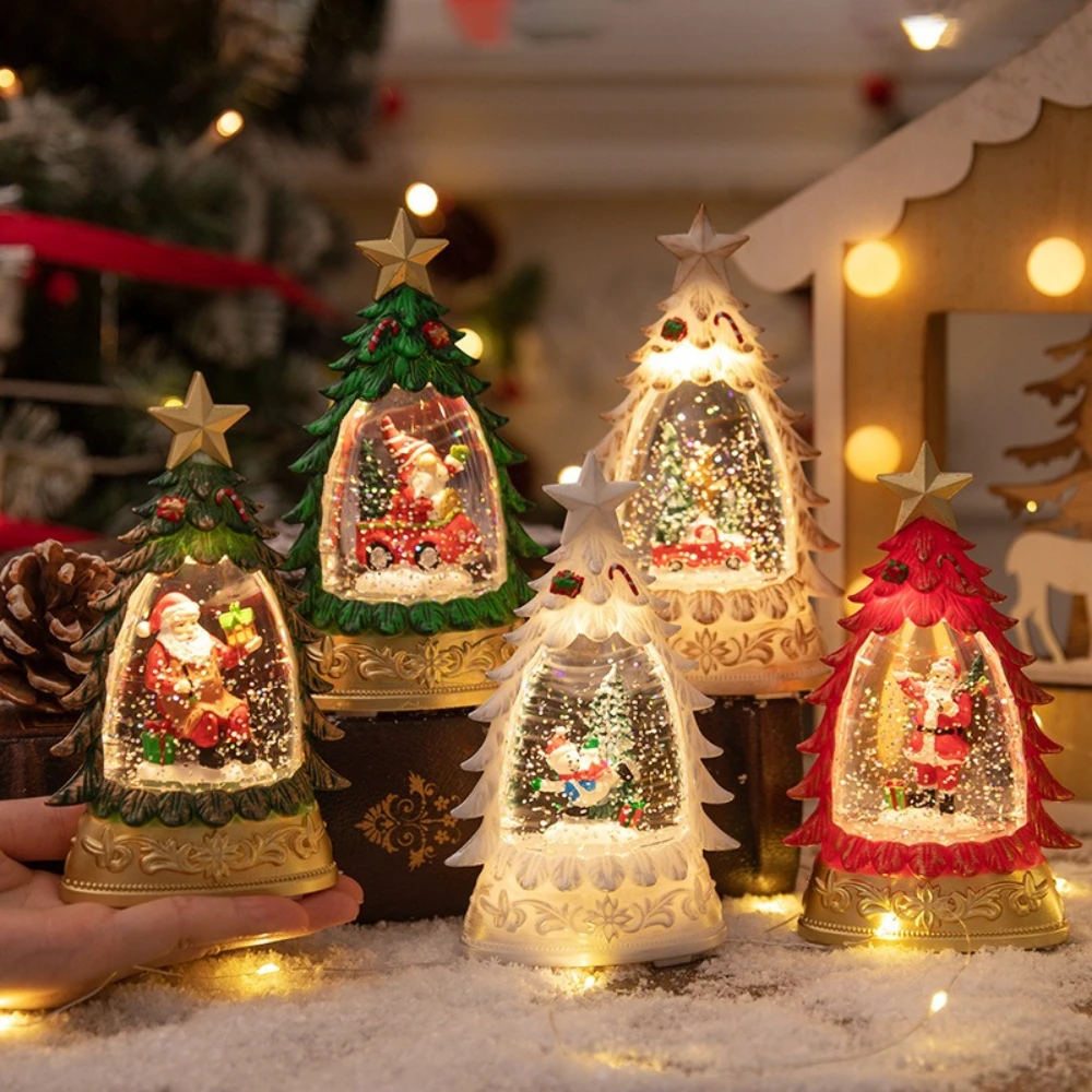 

Glowing Christmas Crystal Ball Snowflakes Christmas Tree Table Ornaments Night Lights CrystalBall Christmas Gift Eve Decoration