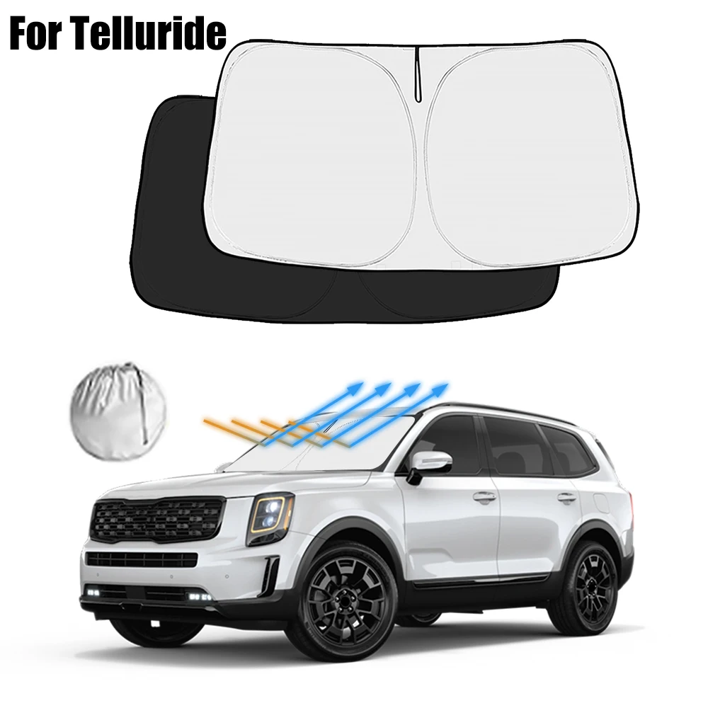 

Car Windshield Sunshade Cover For Kia Telluride 2020-2023 2024 2025 Front Window Sun Shade UV Protection Interior Accessories