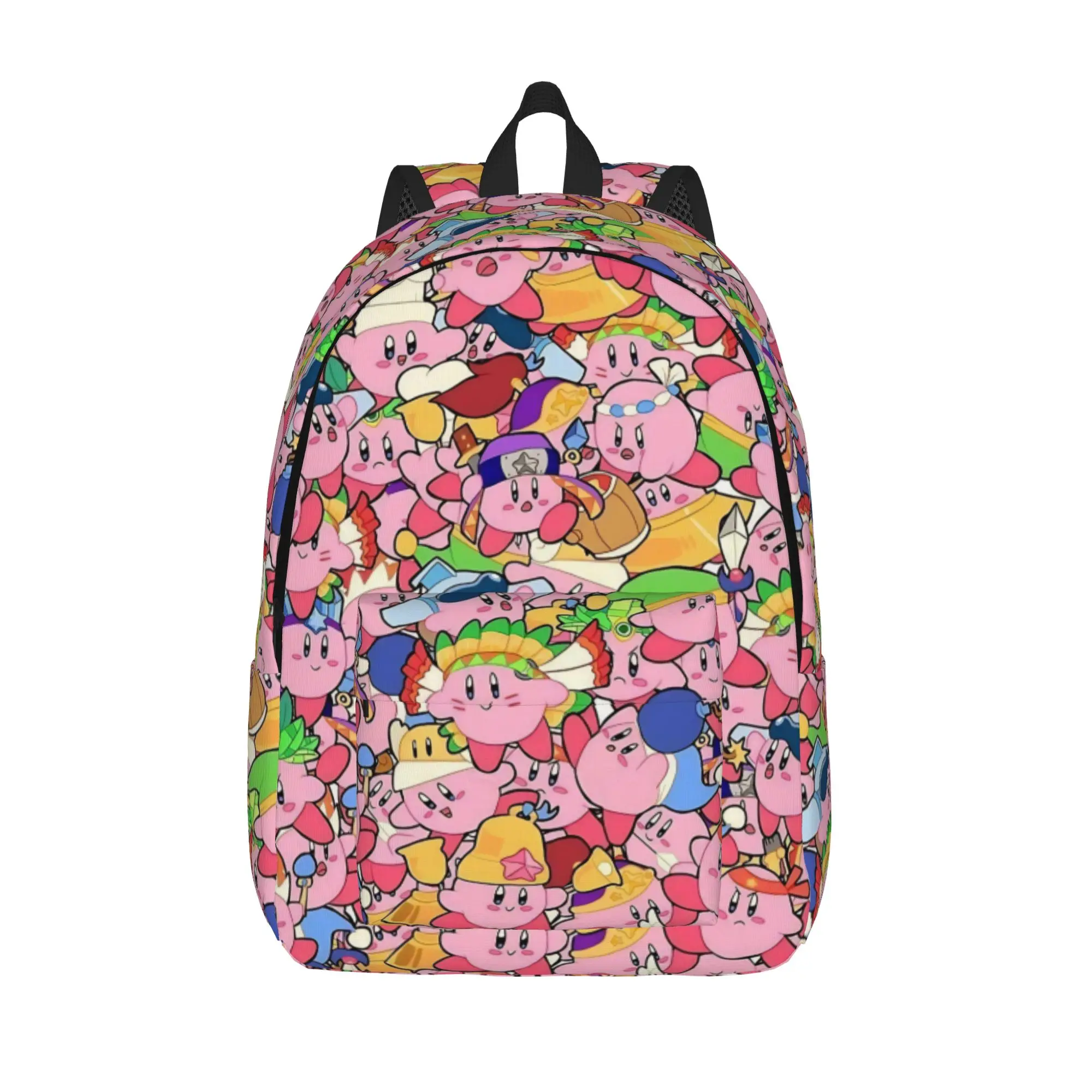 pink kirbys funny game Backpack for Men Women Fashion High School Work Daypack  College Shoulder Bag Sports