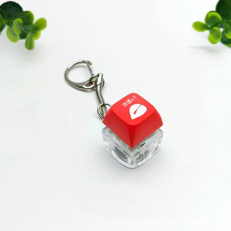 Porte-clés électronique en bois Cyber Merit Accumulator, poisson lumineux Gongde +1 bouton, jouet de décompression