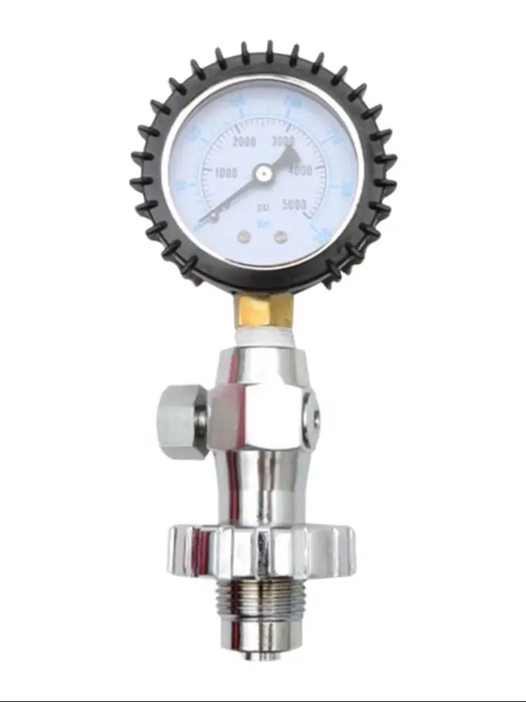 Dual Scale Manometer Scuba Tank Gauge 15*6.5*3.5cm High Performance Gauge 1 4 NPT Taper Thread Accurate Needle Reading