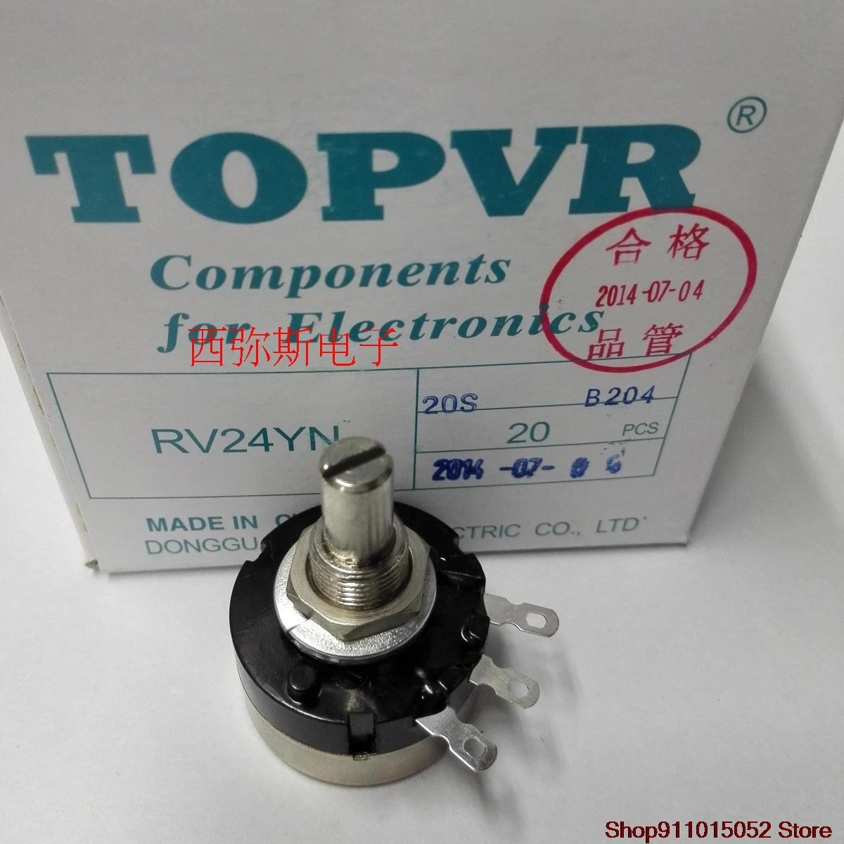 Potensiometer TOPVR asli RV24YN20SB204 potensiometer film karbon putaran 200 k