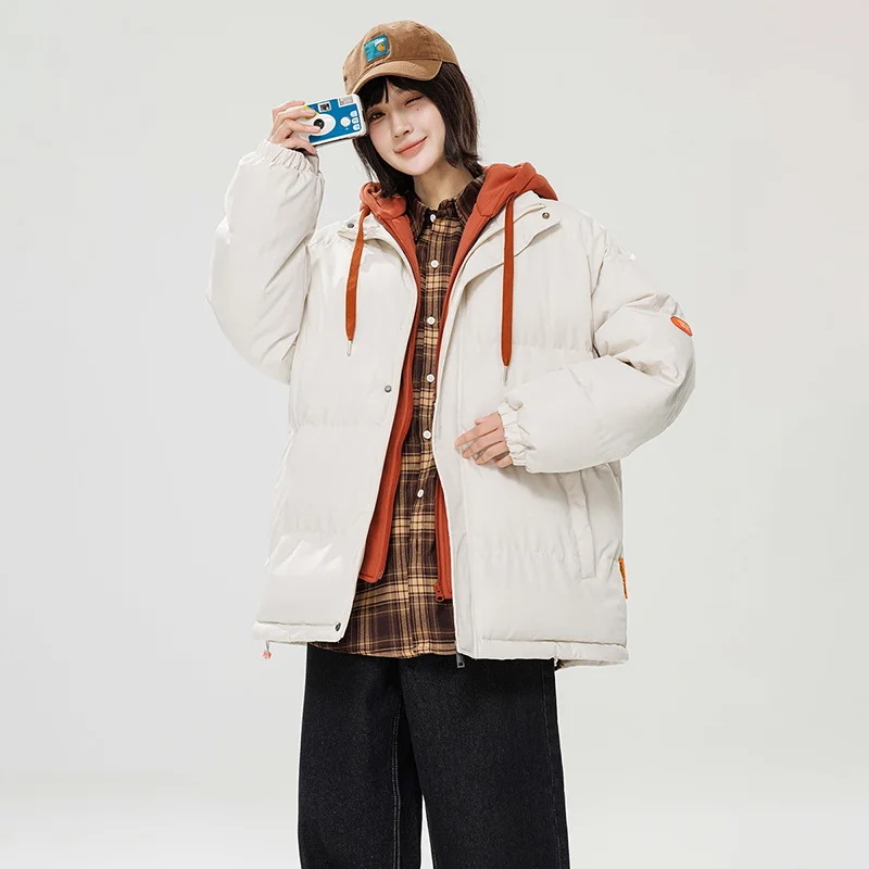 

GIOIOMen's cotton clothes，Autumn and Winter Spliced Fake Two-Piece Set Warm Casual Cotton Jacket Coat，Couple Style