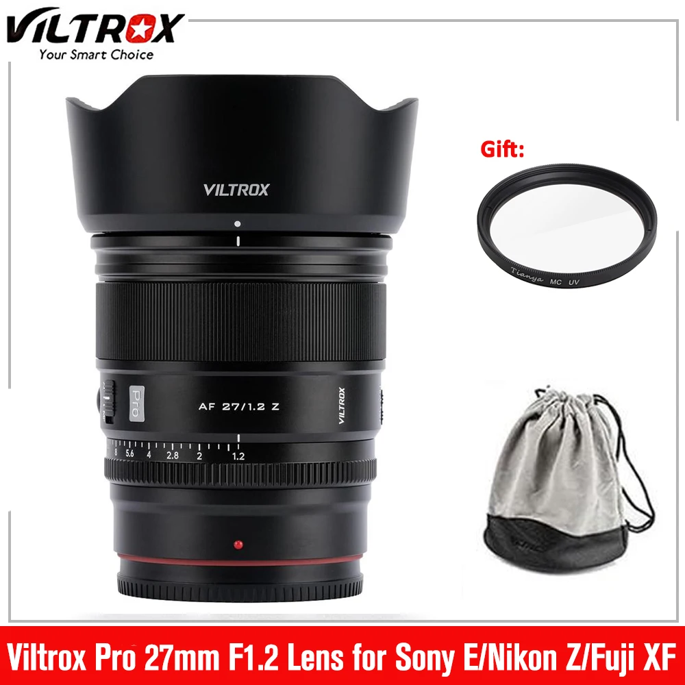 VILTROX 27mm F1.2 Pro for Fuji XF Camera Lens Ultra Large Aperture APS-C Prime Lens For FUJIFILM XF Sony E Nikon Z MountCamera