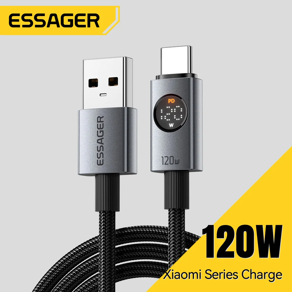 Essager 120W USB Type C Cable 7A Super Fast Charging Adapter for Xiaomi 18 17 14 13  pro Redmi K80 Note 14 POCO F7 USB a to Typ