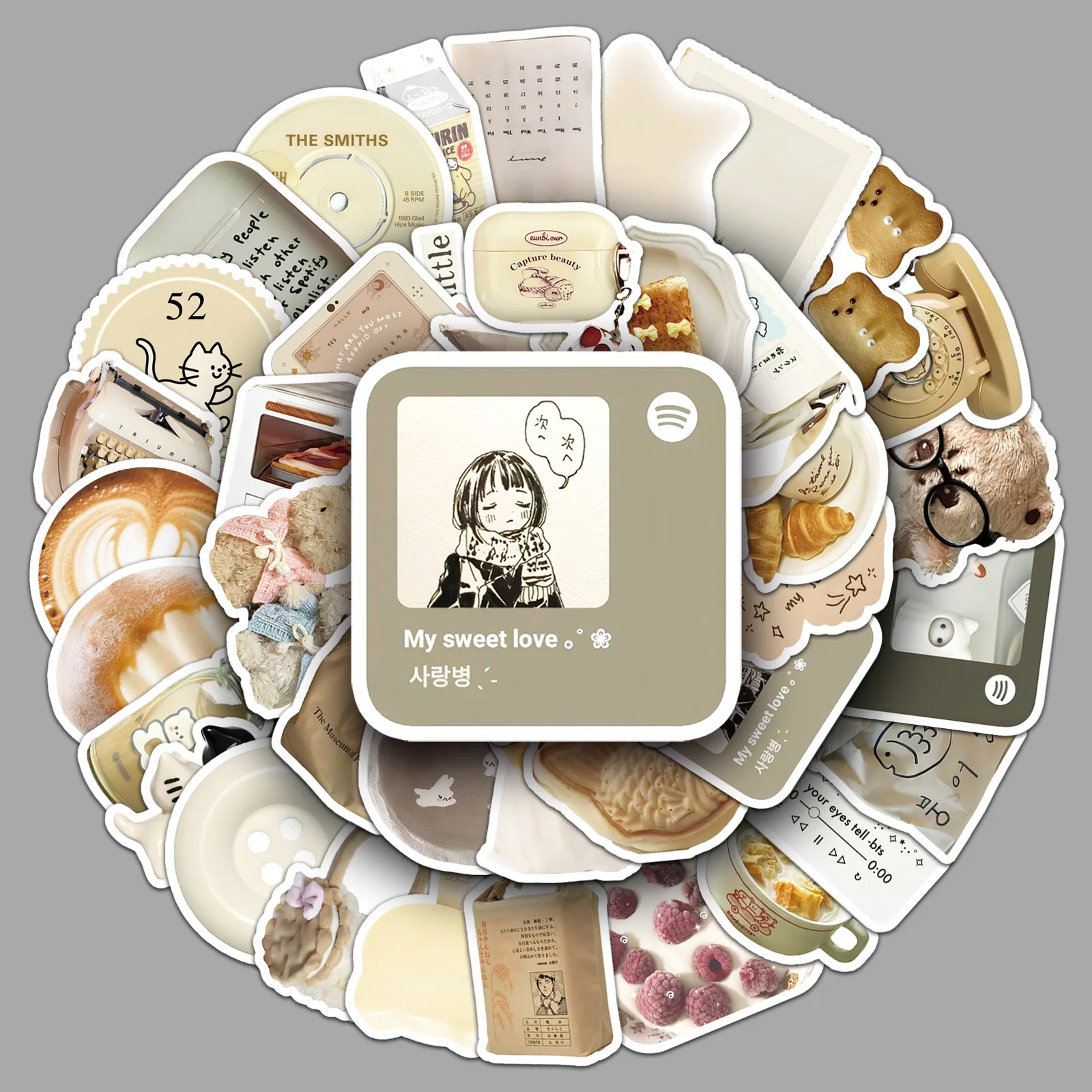 50 قطعة ملصقات الشوفان لاتيه الكورية الكرتون الإبداعية الحلوى الكتابة على الجدران DIY الديكور جراب هاتف ملصقات دفتر الملاحظات #1