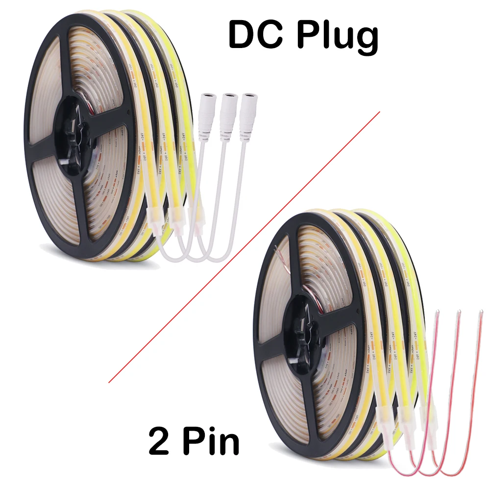 IP68 Waterproof COB LED Strip 12V 24V 320LEDs/m High Density Flexible Tape Linear Dimmable COB Light Strip Natural Warm White