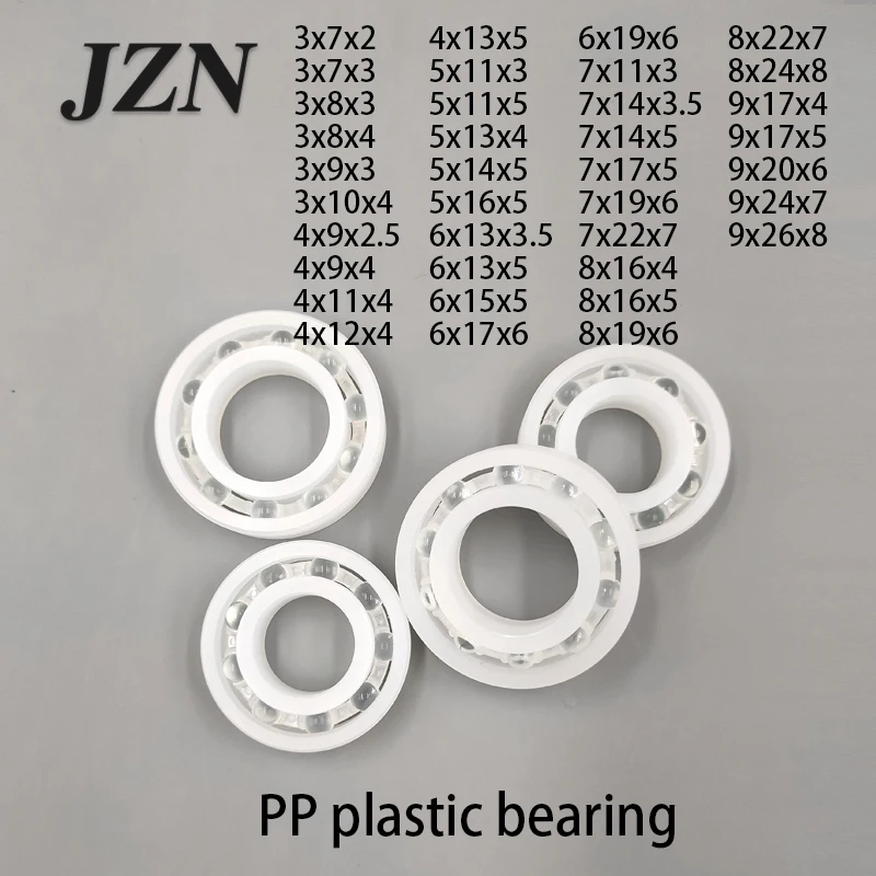 5/10/50Pcs 3x7x2 3x8x3 4x12x4 5x13x4 5x16x5 6x15x5mm PP plastic bearing 7x17x5 7x19x6 8x19x6 9x17x4 9x24x7 9x26x8mm