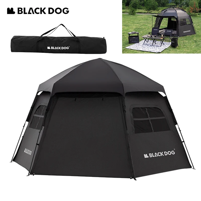 Naturehike Blackdog Dome Tent One-touch Tent Automatic Hexagonal Outdoor Camping Quick Open Dock Sunscreen Shelter Waterproof