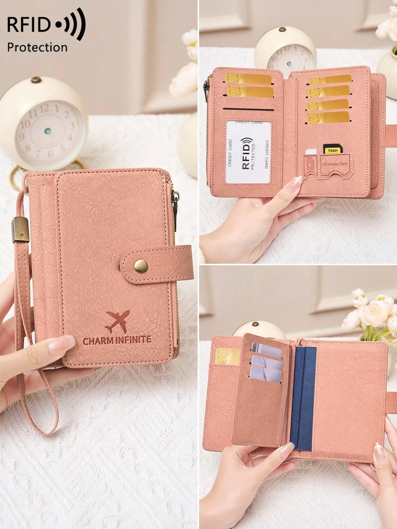 

Миниатюрная короткая сумка для паспорта с RFID-защитой, тонкий держатель для паспорта из искусственной кожи, портативный маленький дорожный кошелек