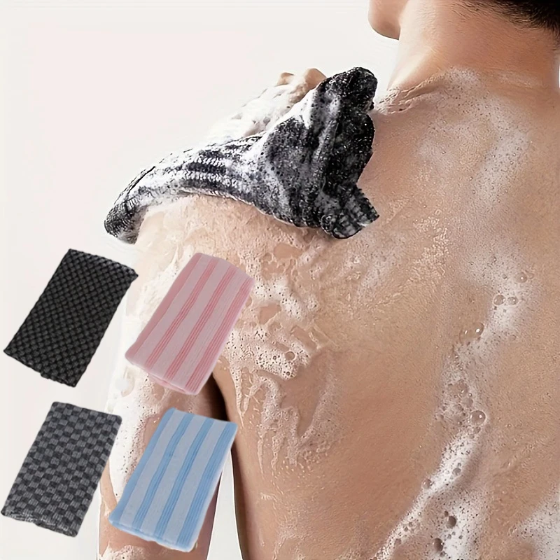 

1 шт. отшелушивающее банное полотенце в японском стиле — прочное скрубберное и полотенце двойного назначения с мягкой щетиной для спины, 4 цвета для мужчин и женщин