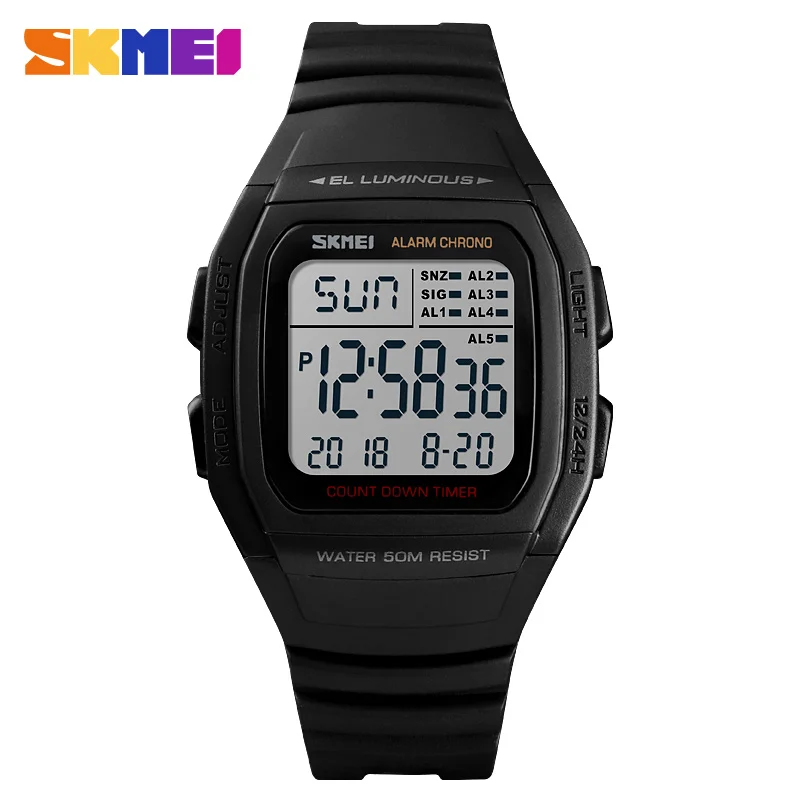 SKMEI 1278 Men Digital Wristwatch Multifunction Waterproof Student Watch Luminous Sports Electronic Watches for Man reloj hombre