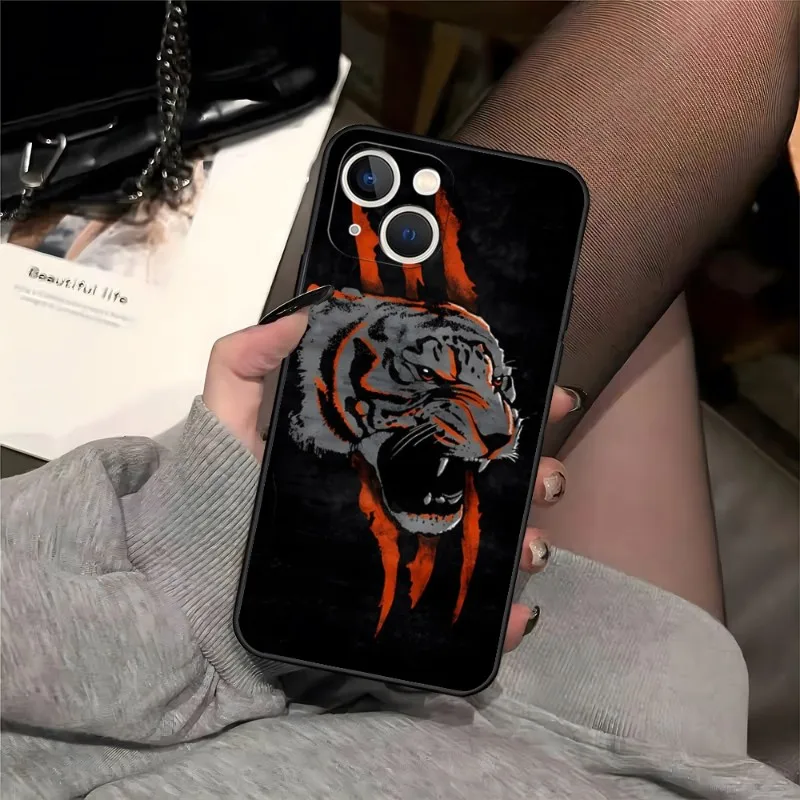 Mighty Tiger Phone Case For Iphone 14 13 15 Pro Max 12 11 Xr X Xs Mini 6 7 8 Plus Se 2022 2020 Shockproof Cover