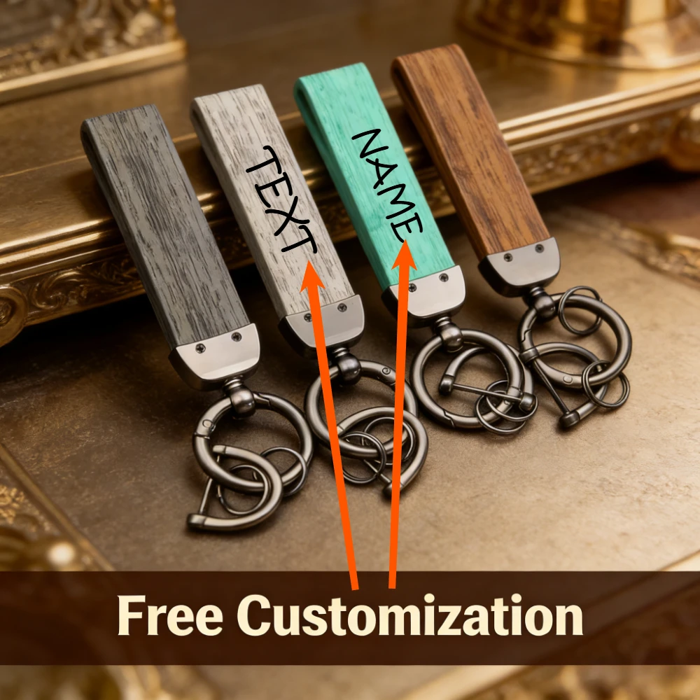 

Discolored Leather Key Ring Free Custom Keychain Laser Engraved Car Keyring Holders Personalize Company Men Key Chain Women Gift