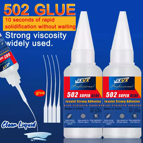 JXVX 1-5 PCs Super glue 502 High Strength Quick-drying Cyanoacrylate Adhesive for leather, rubber, wood, Metal High Strength Liquid glue Tool With Precision Distributor