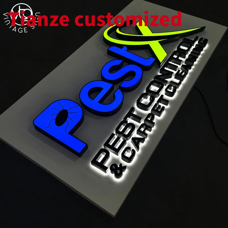 

(customized)Custom Metal Storefront Light Up Front Channel Signs Shop Logo Led illuminated Letters Frontlit Letter Sign With Hig