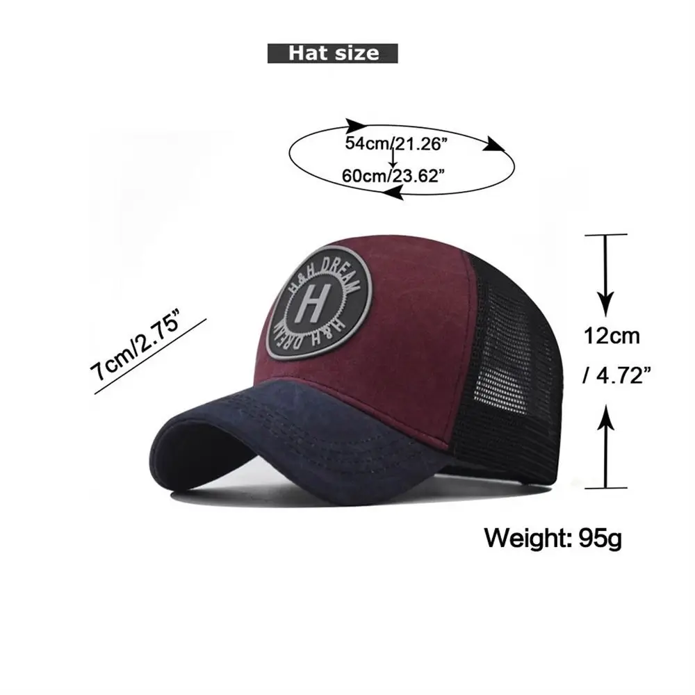 Sunhat Two-tone Baseball Cap Sun Protection Stitching Mesh Cap Breathable Cotton Snapback Hat Hip Hop Hat