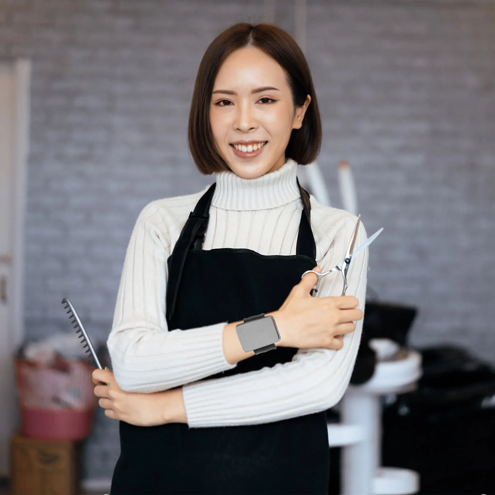 

Silicone Magnetic Iron Hairdresser Slap Bracelet Black Wrist Strap Salon Shop Supplies Hair Styling Tool Slap Bracelet