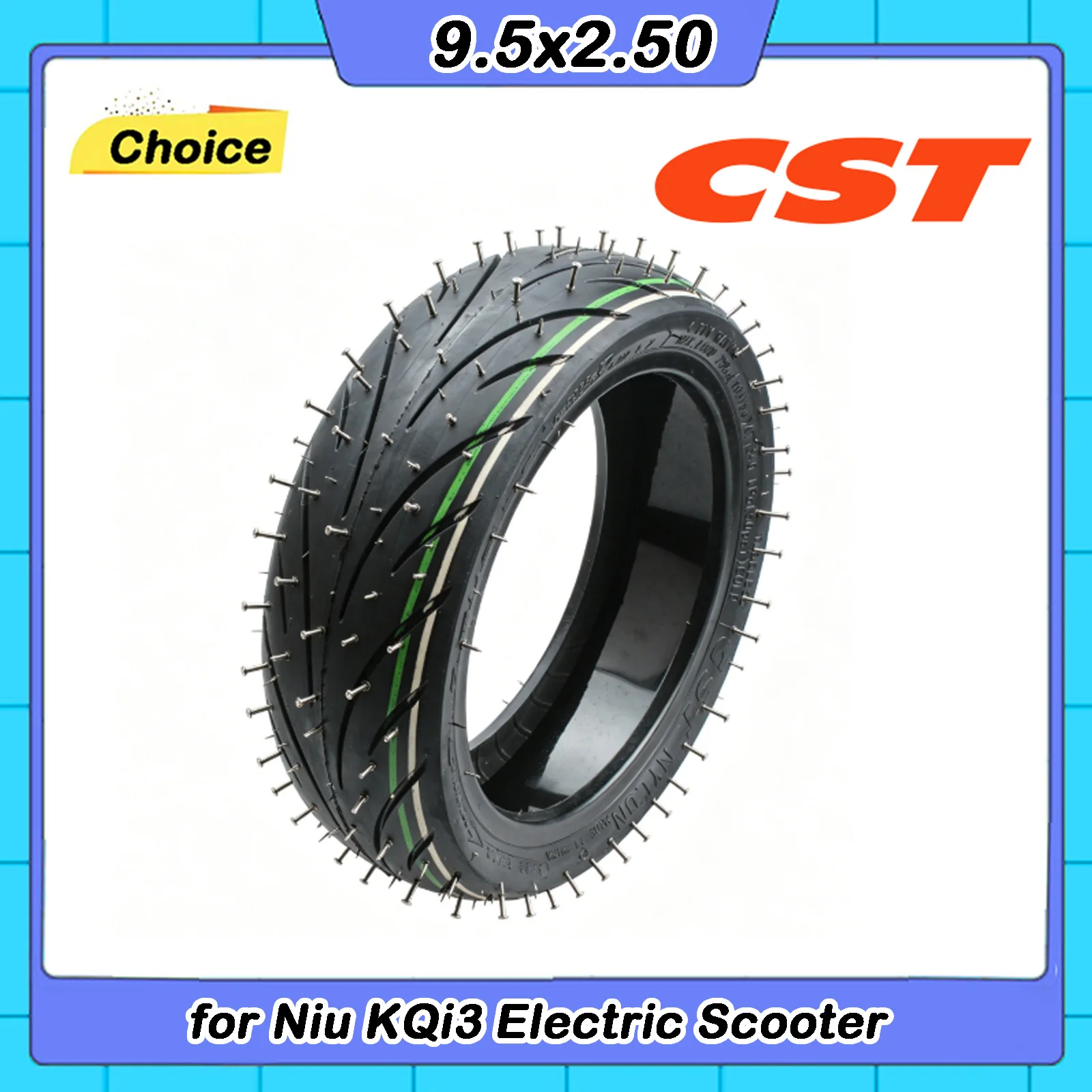 

Self-healing 9.5x2.50 CST Tyre for Niu KQi3 Electric Scooter NIU KQI 3 Special Vacuum Tire with Jelly Glue Replace Accessories