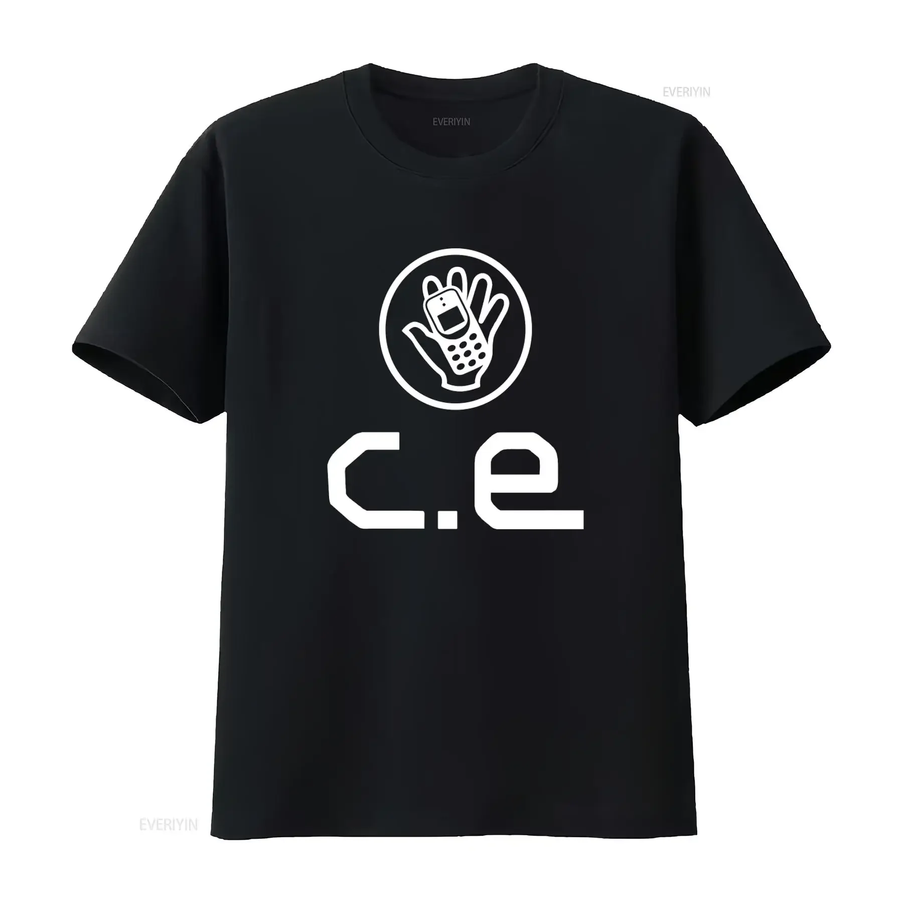 New Streetwear Cav Empt C E Hand Mobile Retro Phone Illustration Print Logo T Shirt Fashion S 3XL vintage Washed homme