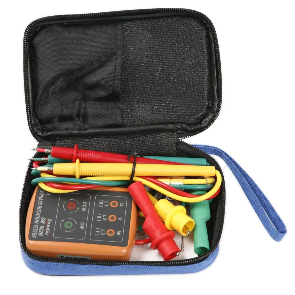 

3 Phase Sequence Presence Rotation Tester Indicator Detector Meter with LED and Buzzer 60V~600V (3 Phase AC)