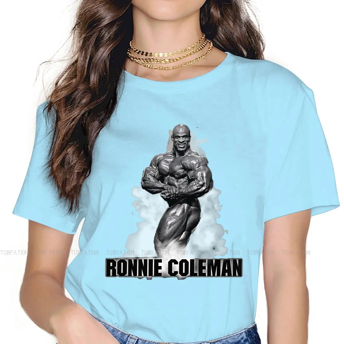 Bodybuilding O Collar TShirt Ronnie Coleman Fit Exercise Fabric Original T Shirt Girl Tops 5XL Fluffy