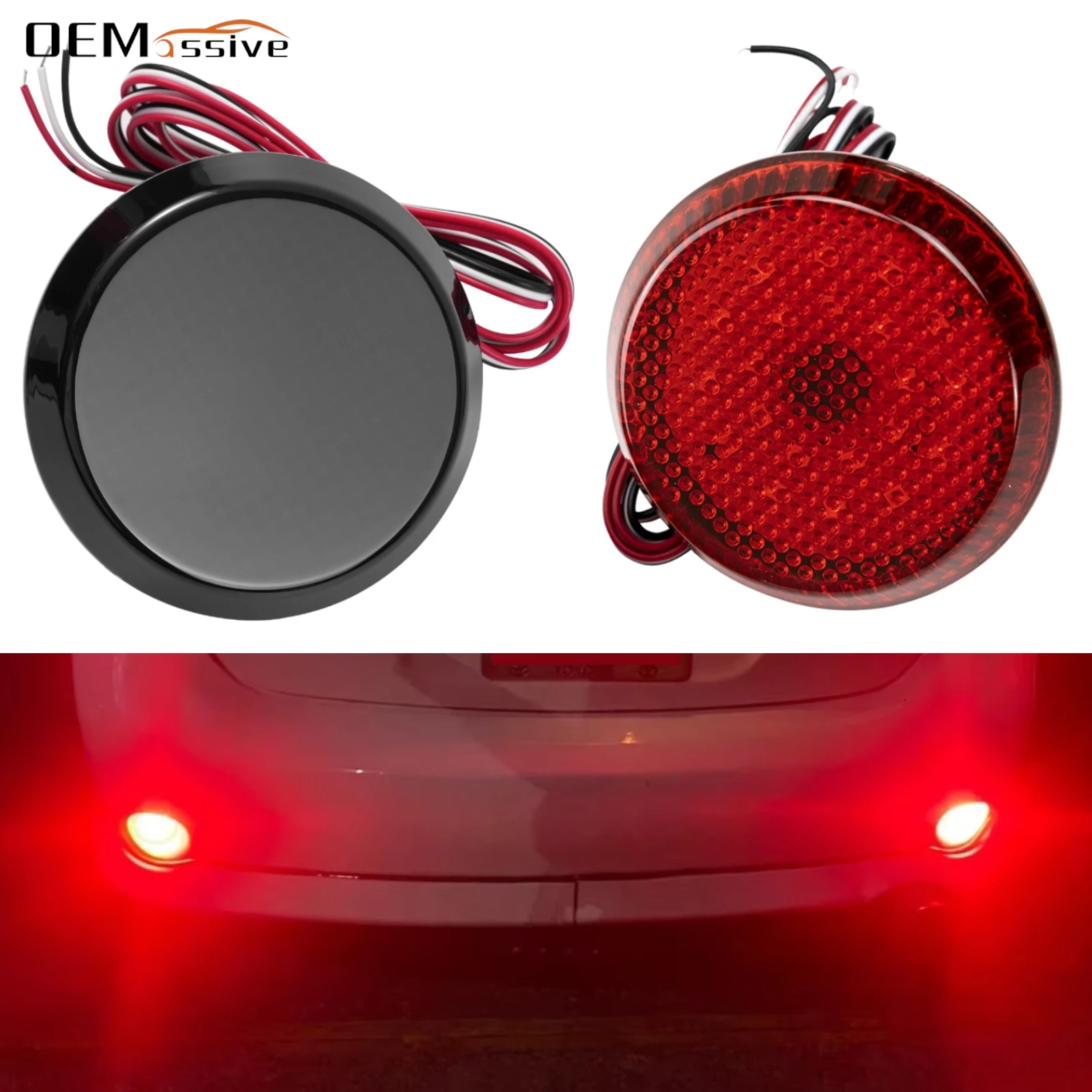 2x Red LED Rear Bumper Reflector Lights Car Tail Lamps Brake Stop Light For Nissan Qashqai X-Trail T31 For Toyota Corolla Sienna