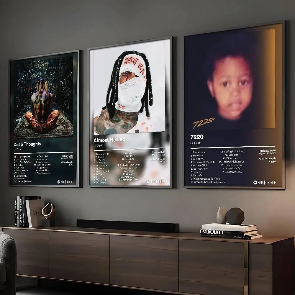Rapper Lil Durk Deep Thoughts Poster HD Art Sticky Wall Wasserdicht Home Wohnzimmer Bar Dekoration