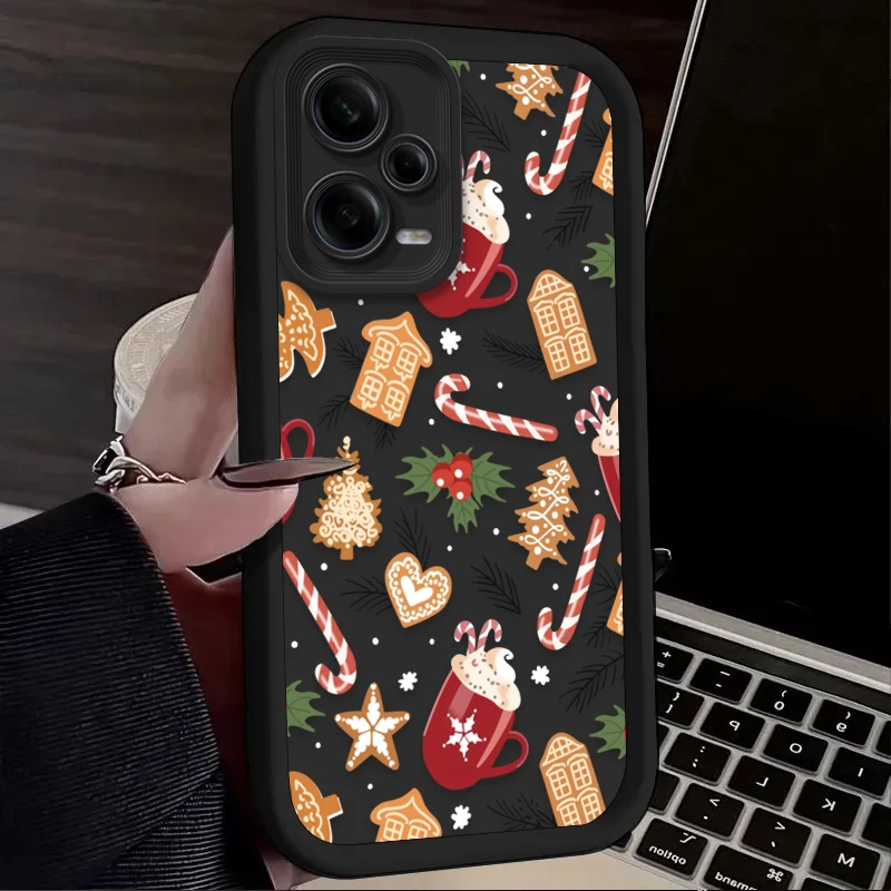 Caso de telefone padrão de natal dos desenhos animados para xiaomi redmi nota 13 14 12 11 pro plus 5g 14S 12S 11S 10S 10 9 redmi 14c 13c 12c 12 4g