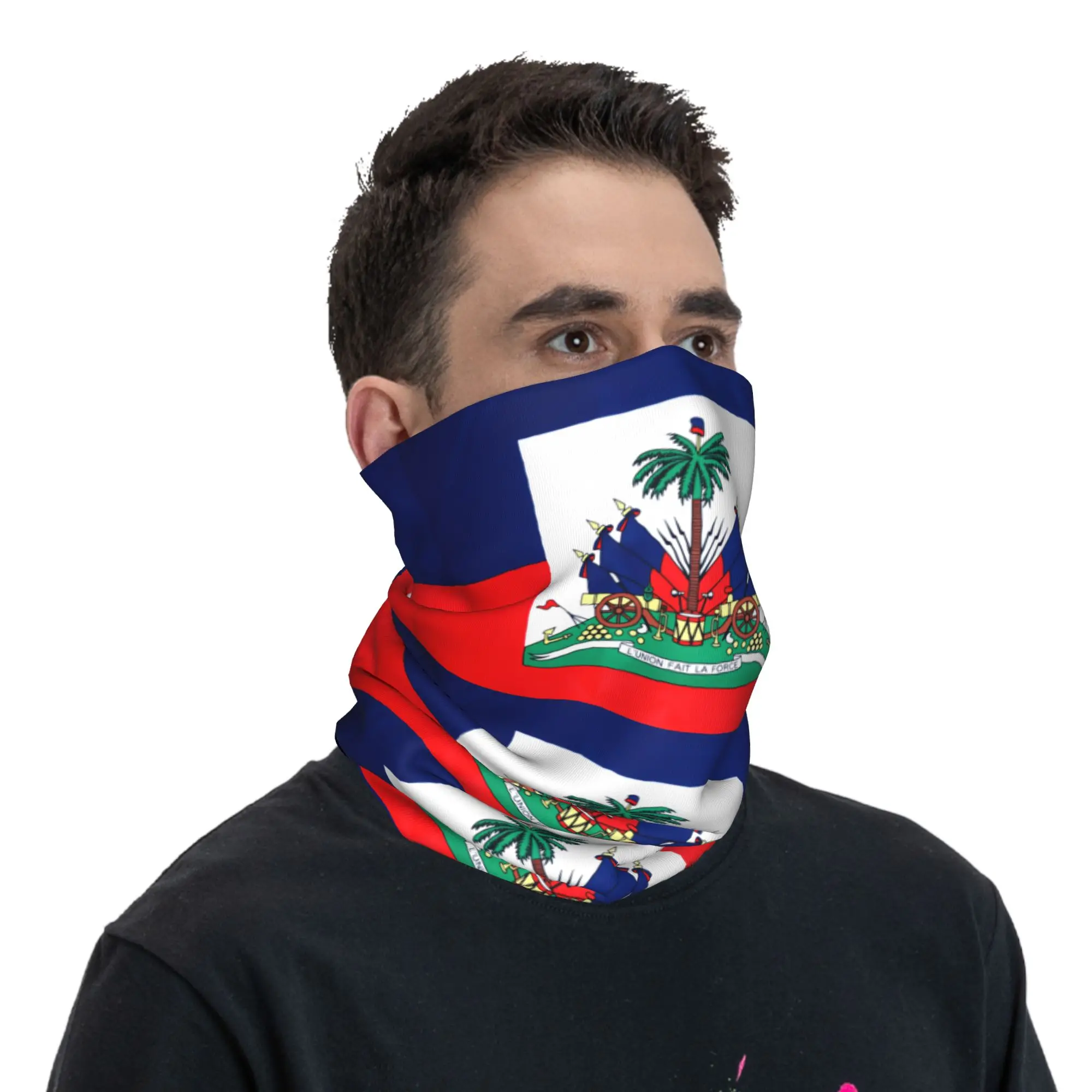 Outdoor Sports Balaclava Haiti Flag Bicycle Mask Soft Bike  Face Masks Trendy Hunting Fishing Sun Protection Neck Gaiter