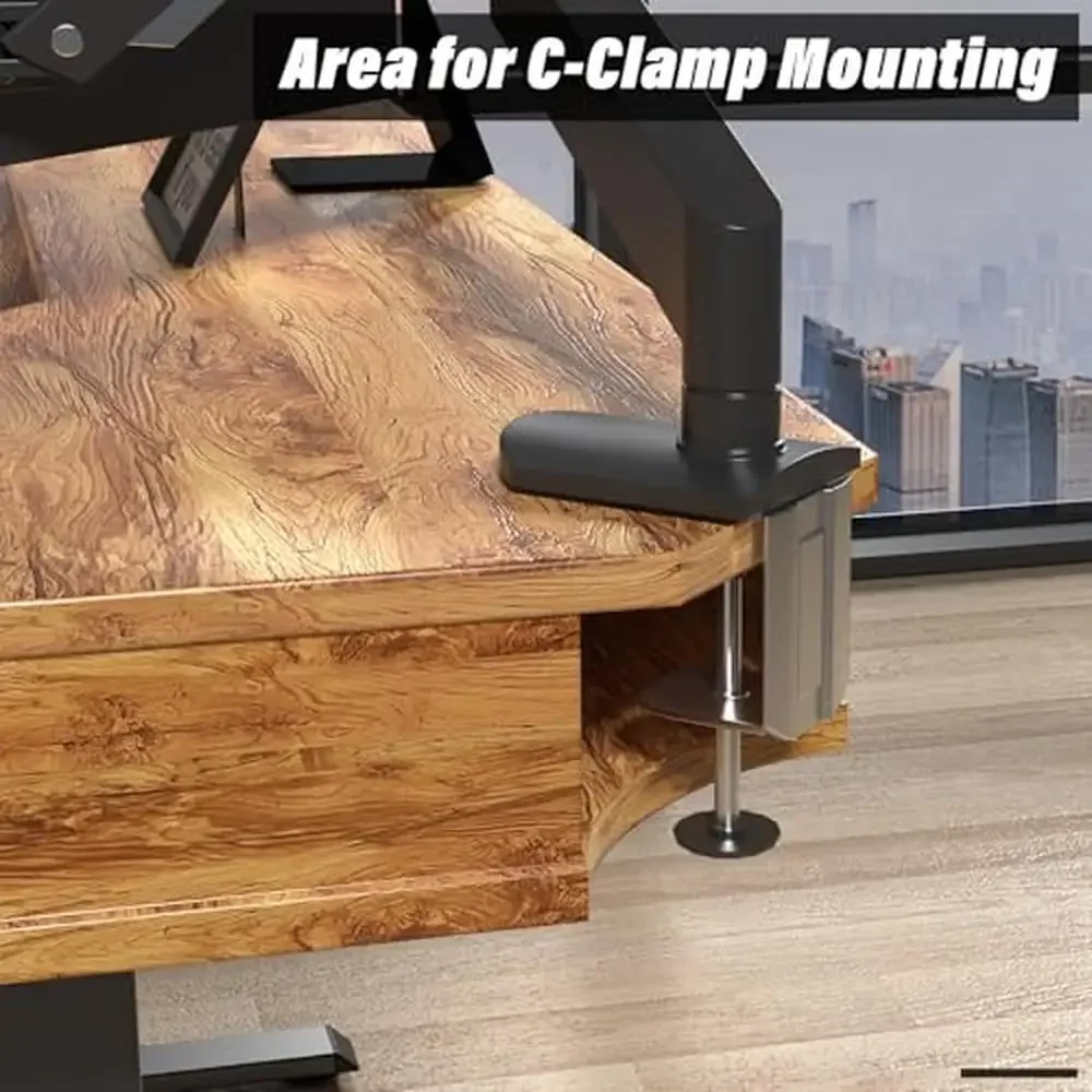 L-Shaped Ergonomic Electric Standing Desk with USB Charging Port & 4 Drawers Modern Corner Computer Desk with Cable Management