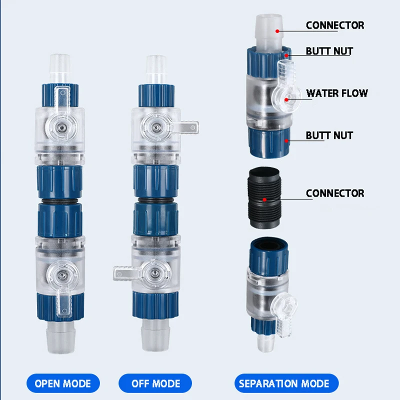 Aquarium quick connect water pipe water flow controller fish tank filter barrel quick connect connector 12X16mm reducer adapter