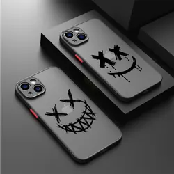 Case for Apple iPhone XS Max 11 Pro SE XR 7 8 Plus 14 Pro 13 Mini 15ProMax 12 15 Plus Clear Smiling Devil Matte Cover Luxury