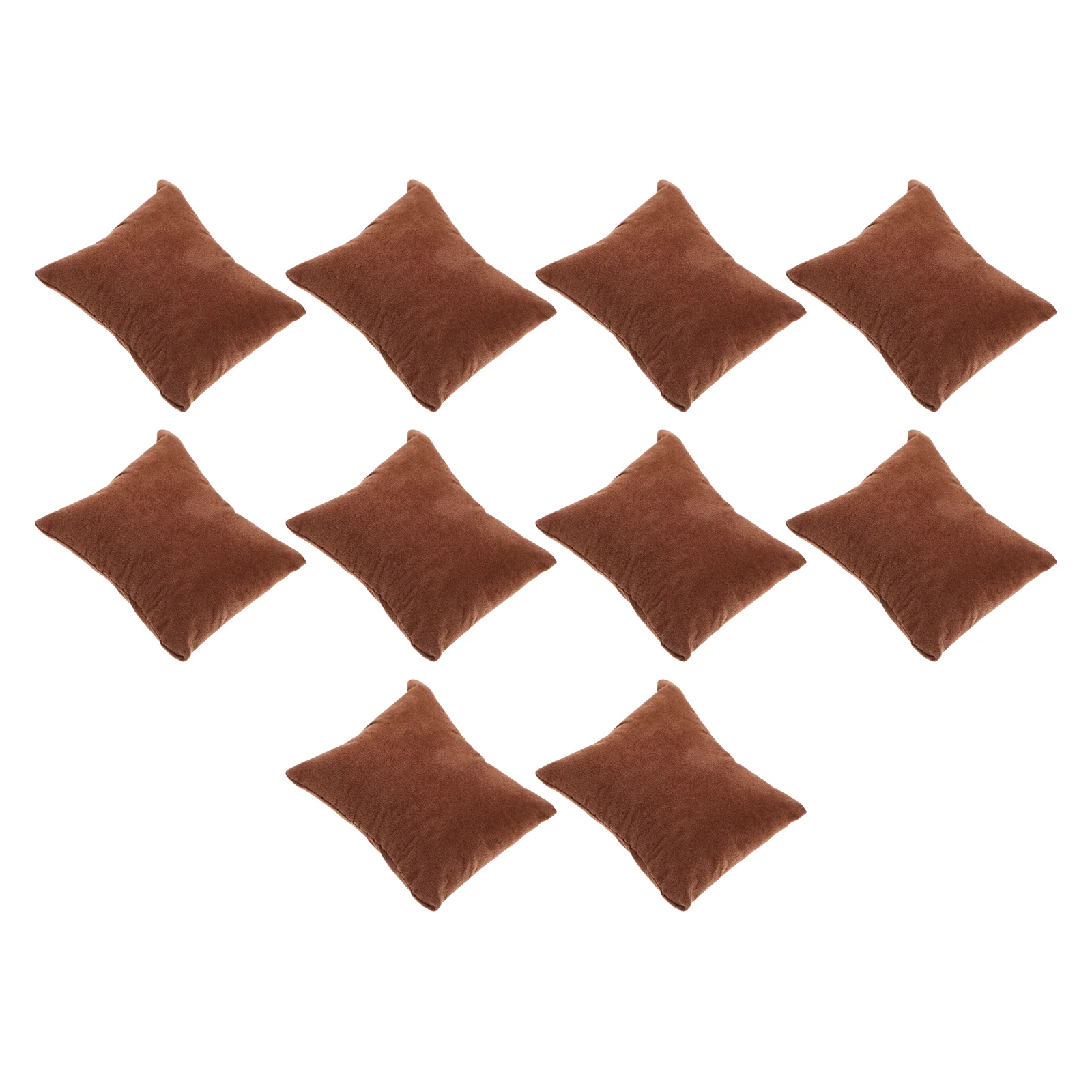 10 Pcs Watch Box Small Pillow Light Brown Display Trade Show Bracelet Flannel Jewelry Pillows