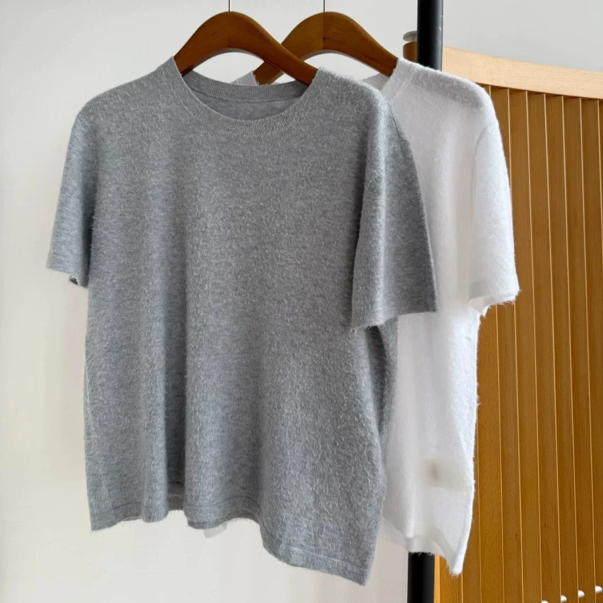 Hand-brushed Soft Short-sleeved Top Women T-shirt