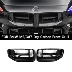 For BMW M2 G87 2023+ CS Style Dry Carbon Fiber Racing Grills Front Bumper Air Vent Cover Trim Foglamp Mesh Grill Frame Body Ki