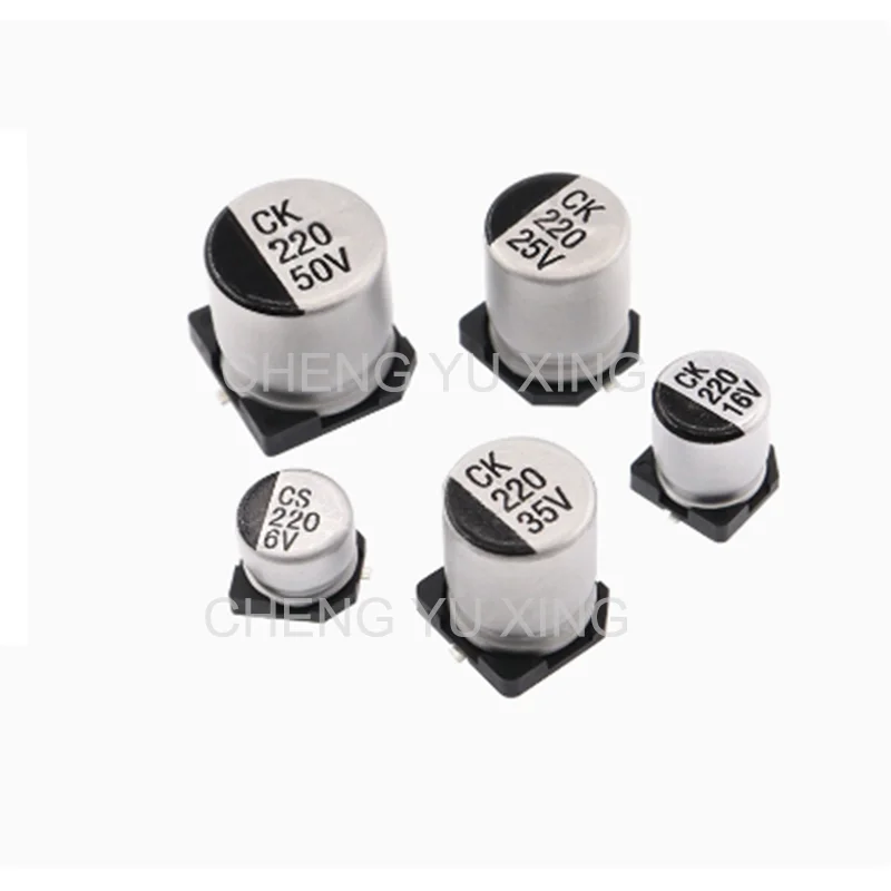 10 قطعة SMD الألومنيوم مُكثَّف كهربائيًا 6.3V 10V 16V 25V 35V 50V 1 فائق التوهج 2.2 فائق التوهج 4.7 فائق التوهج 10 فائق التوهج 22 فائق التوهج 47 فائق التوهج 100 فائق التوهج 220 فائق التوهج 330 فائق التوهج 470 فائق التوهج 1000 فائق التوهج