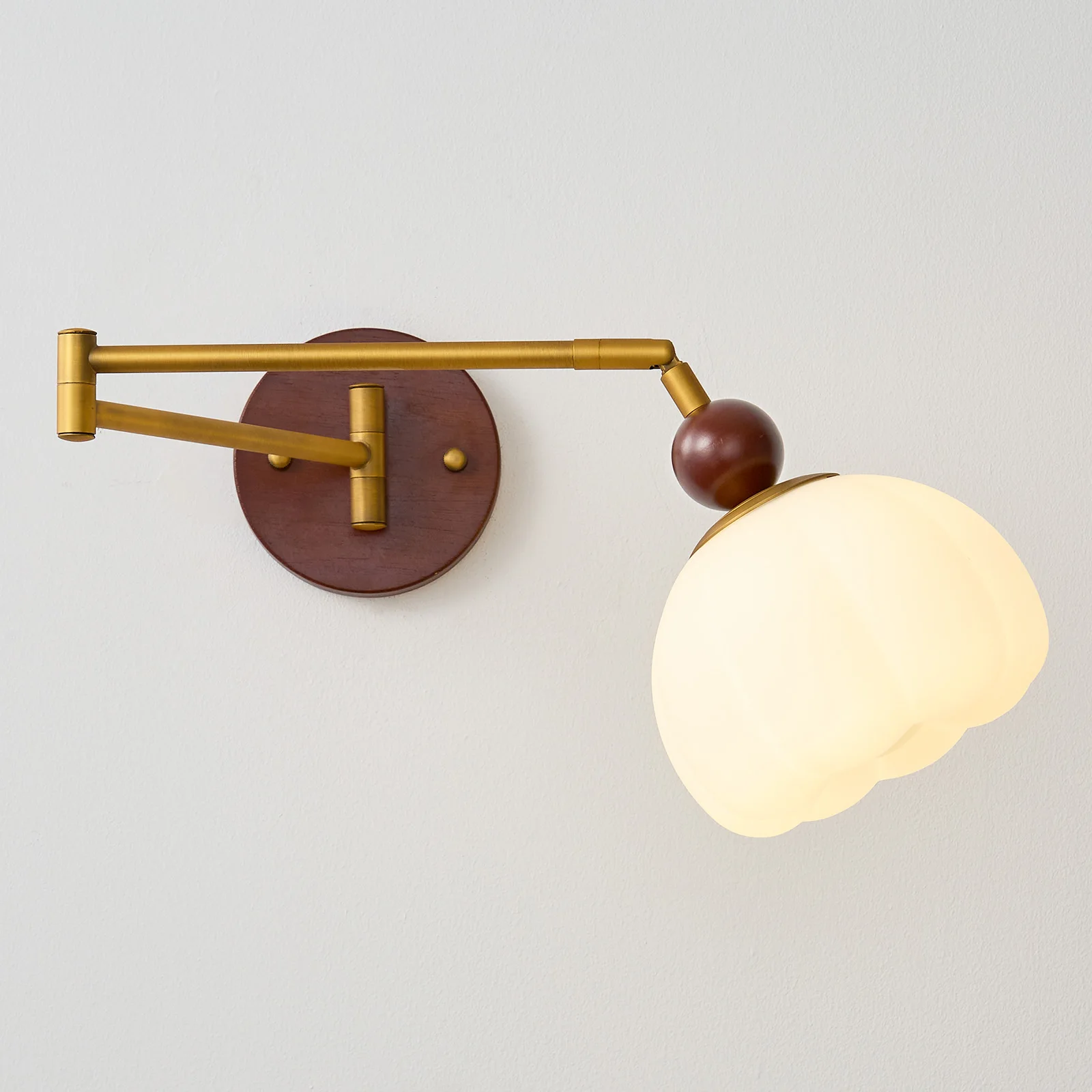 White Pumpkin LED Wall Light Fixture Bedroom Living Room Bathroom Mirror Bedside Lamp Swing Long Arm Nordic Modern Wall Lighting