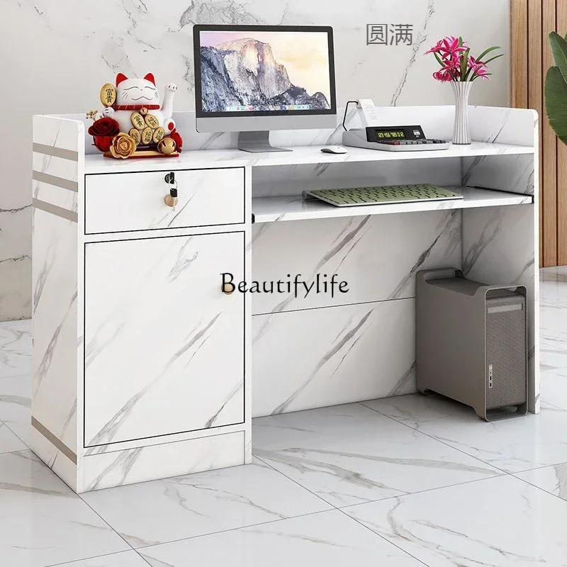 46Front desk store small reception desk simple modern supermarket with drawers cash register