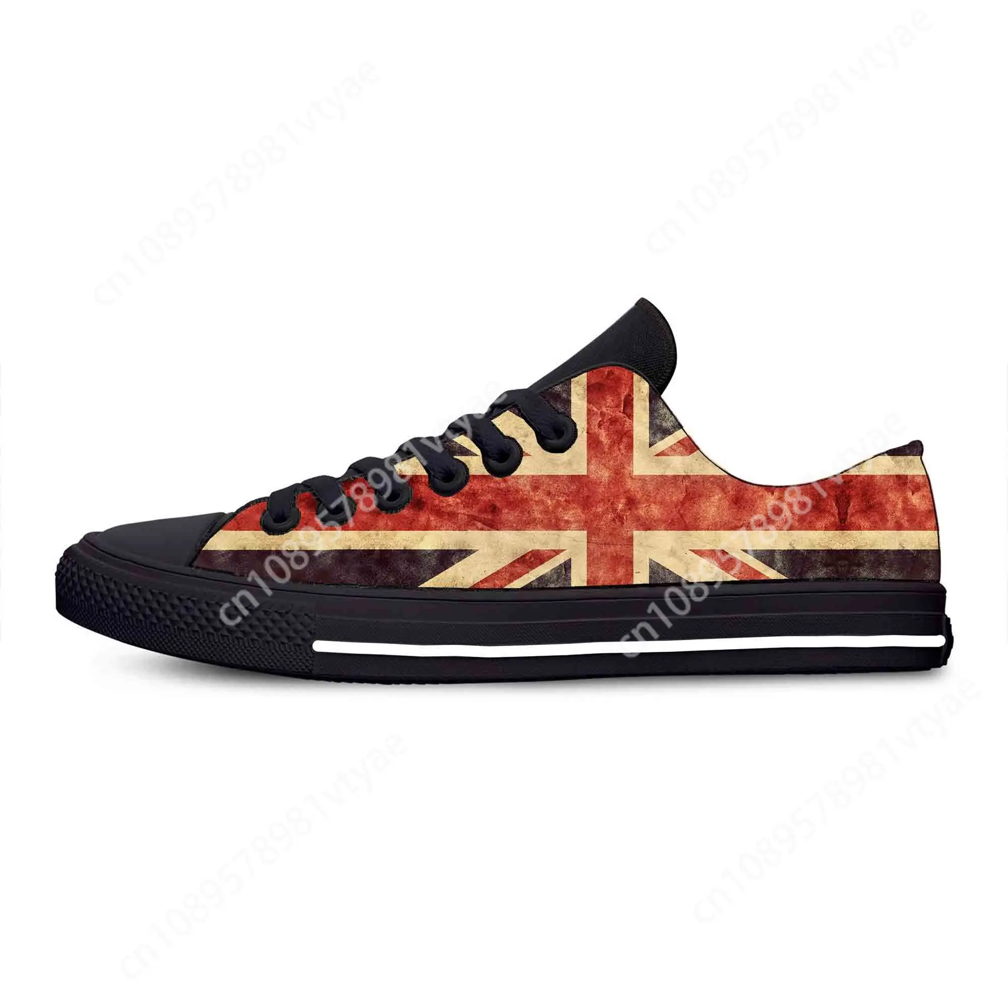 Britain British UK Flag Union Jack United Kingdom Casual Cloth Shoes Low Top Lightweight Breathable 3D Print Men Women Sneakers