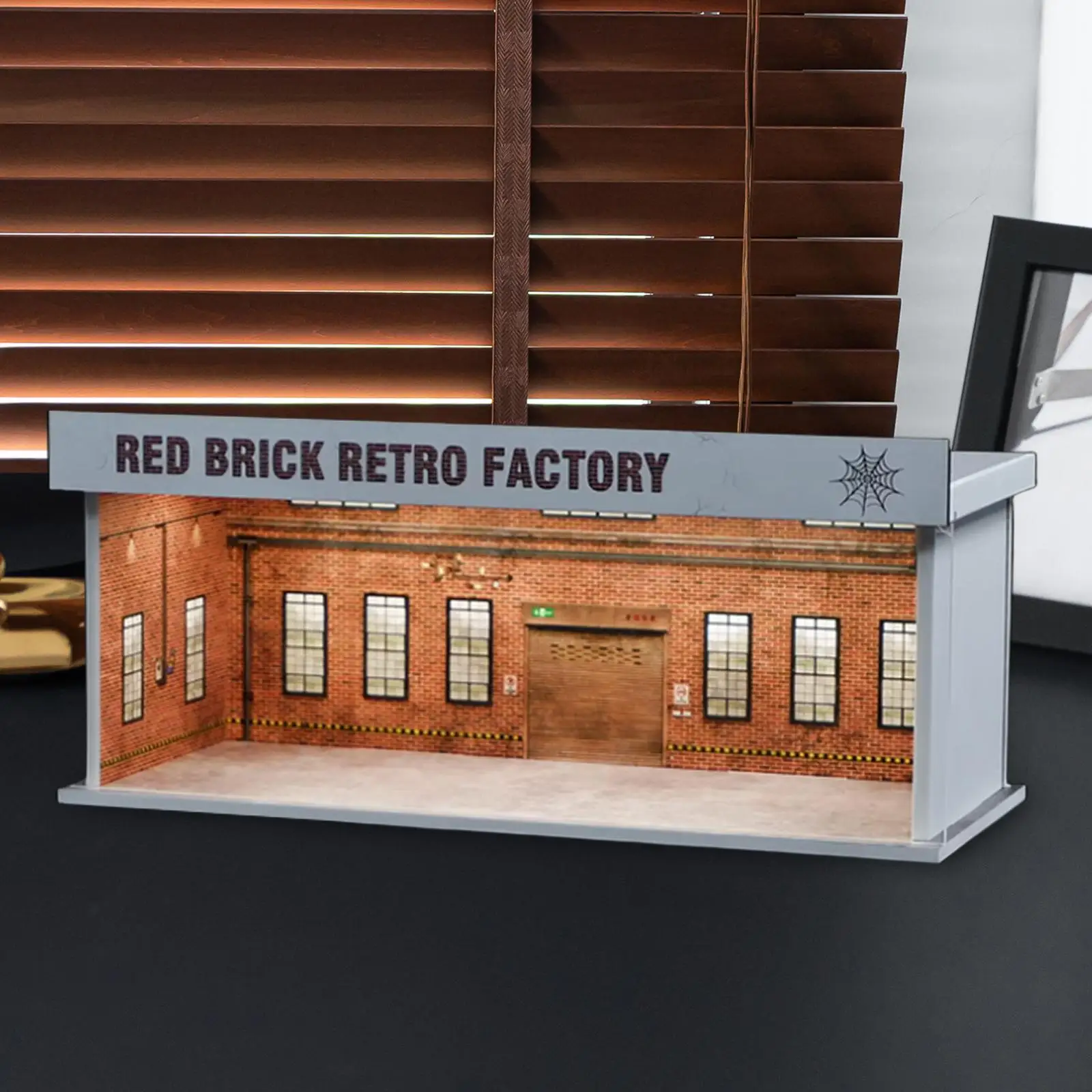 

1/64 Diorama Car Display Case with Light Mini Automobile Model Garage for Table Centerpiece Layout Accessory Collections Gifting