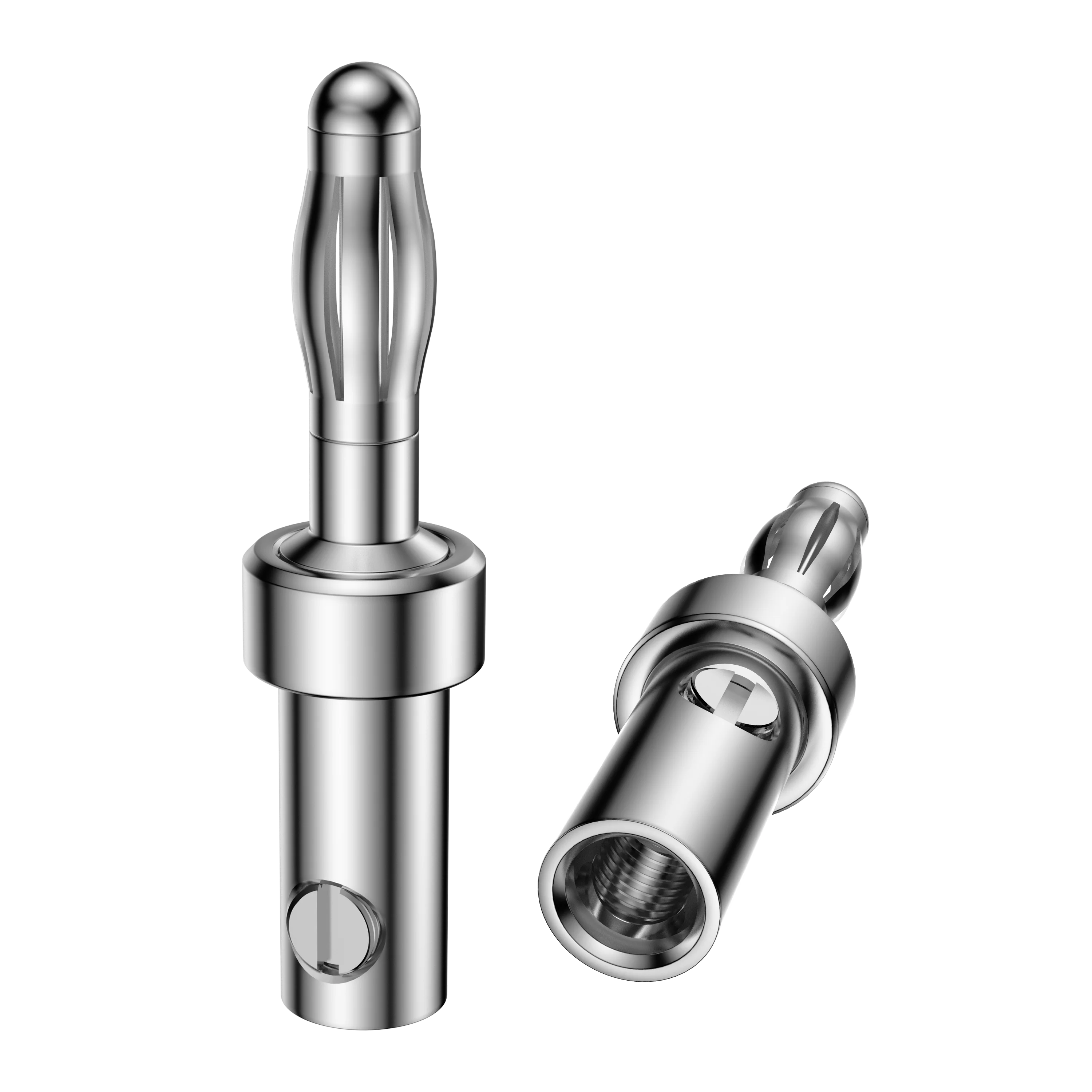 8PCS without logo audio High quality Silver Plated Banana Plug Speaker Cable Wire Connector