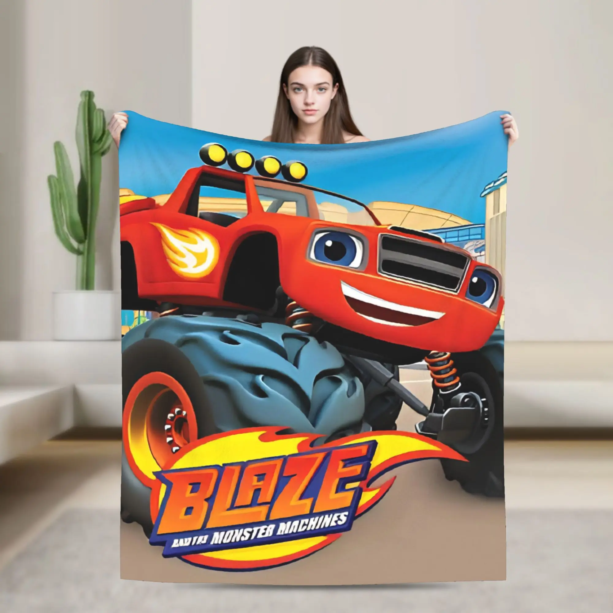 Blaze and the Monster Machines Throw Blanket for Couch  Soft Cozy Plush Blanket 50x60 Inches Multi-size Bedspread